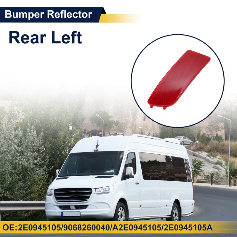 X Autohaux Rear Left Bumper Reflector for Mercedes-benz Sprinter W906 2006-2024 Red 1 Pc
