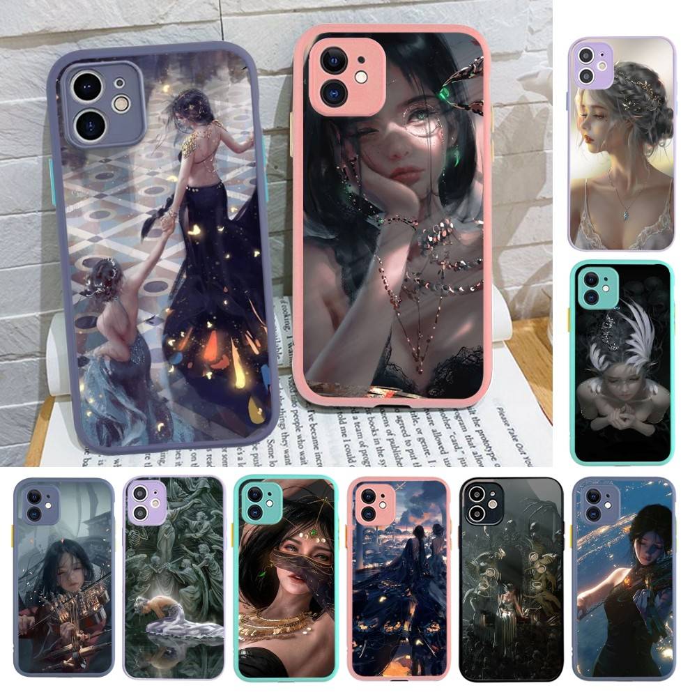 Artbook Ghostblade Wlop Art Phone Case For IPhone 11 12 13 14 15 16 Pro Plus X XS MAX Matte Bumper Shockproof Cover
