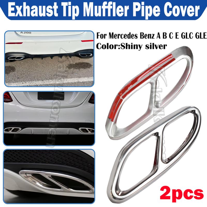 Для Mercedes Benz ABCE GLC GLE Class W176 W246 W205 W213 AMG Стайлинг автомобиля из нержавеющей стали, накладка на выхлопную трубу
