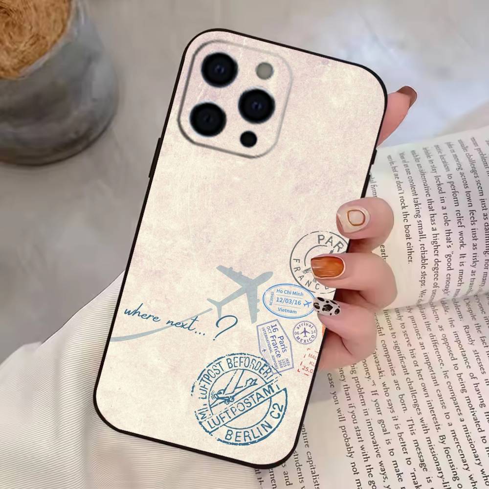 Чехол для телефона Travel Airplane R-Route, силиконовый, мягкий, для iPhone 17 16 15 14 13 12 11 X XR Plus Pro Max Plus