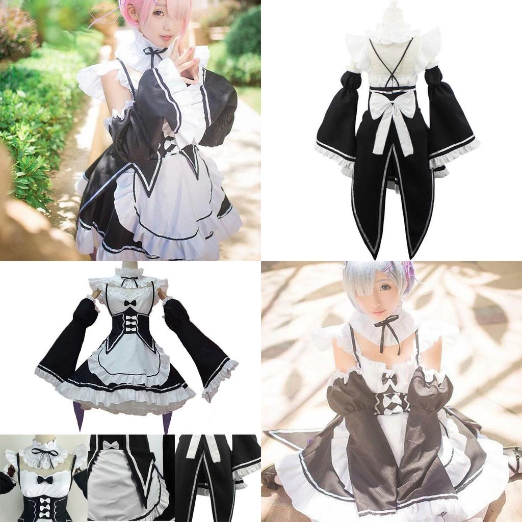 Начиная с нуля Rezero Жизнь в другом мире Близнецы Рэмрэм Костюм горничной Косплей