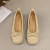 Кожаные балетки туфли-лодочки женские 2025 новые с мелким вырезом квадратным носком Мэри Джейн туфли на одном ремешке туфли Doudou балетки