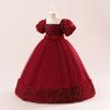 4-14 лет Рождественское платье принцессы для девочек-цветочниц для свадеб Летнее детское торжественное длинное платье с бантом для школьных вечеринок Детская новогодняя одежда