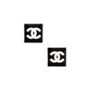 Классические Серьги-гвоздики Металлические с Логотипом Double C Большие Женские Серьги Черные AB8671-B08502-NI910