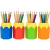 Set of 4 Pencil-Shaped Pencil Holders 10 Cm Colorful Plastic for Office or Bedroom