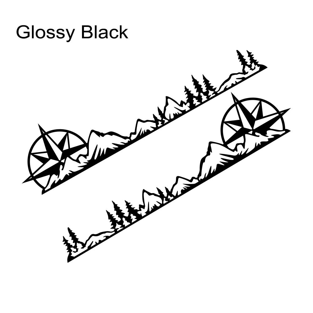 Car Body Side Sticker Graphics Mountain Compass Tree Decor Decal Vinyl Cover Auto Truck SUV Camper RV Van Minivan MPV Decoration