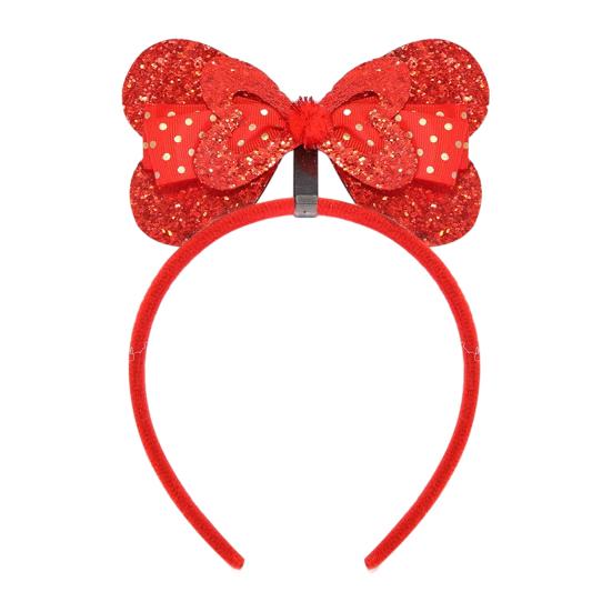 Повязка на голову на День святого Валентина, блестящая, красная, розовая, с сердечком, повязка для волос, блестящая, милая, аксессуары для волос на уши для Валентина