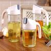 Kitchen Leakproof Olive Bottle Oil Vinegar Dispenser Storage Automatic Cap Jar
