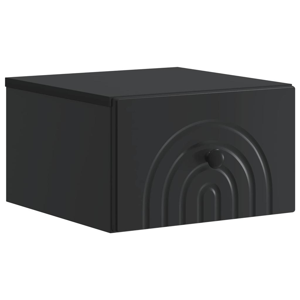Wall Mounted Nightstand Black 33 x 34.5 x 20 cm