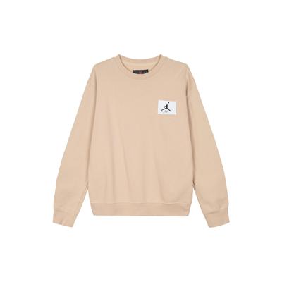 Solid Logo Crew Neck Sweatshirt Men Tops Desert-Yellow FB3910-277