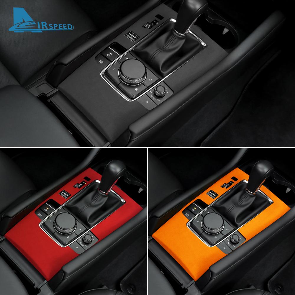 Top Suede Trim Sticker For Mazda 3 Axela BP 2019 2020 2021 2022 2023 2024 2025 Car Automatic Gear Shift Panel With Sports Button sqmhc03
