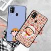 Black Case for Xiaomi Redmi 13C Note 9 iPhone XR 7 8 14 15 11 12 13 X XS Pro Max Samsung A25 S23 S24 FE Ultra Plus Chibi Maruko