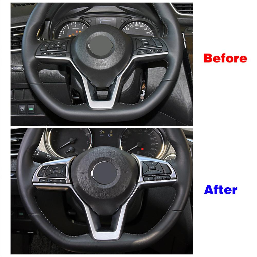 For Nissan Qashqai J11 X-trail T32 2017 Car Interior Decorate Refit Steering Wheel Switch Button Frame Cover Trim