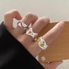 Цирконовое кольцо, модные простые Y2k для женщин и девочек, милые регулируемые открытые кольца, вечерние ювелирные изделия, подарки