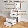 3 In 1 Makeup Station Flip Mirror Stool White