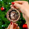 Animal Christmas Ornament Rustic 2D Acrylic Hanging Decoration Round Forest Animal Ornament for Holiday Tree Decor Keepsake Animal Lovers Gift
