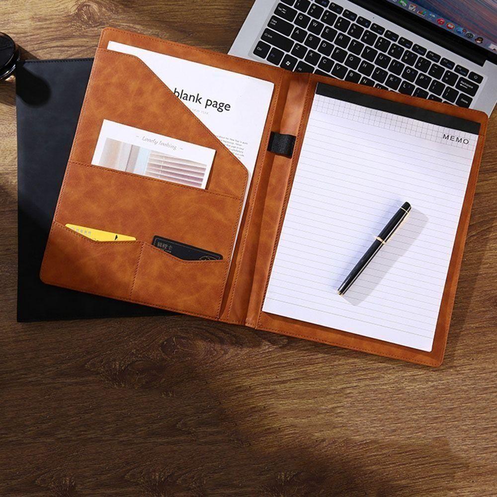 A4 Leather Contract File Folders File Storage Business Stationery Folder  Interview