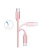 Micro USB Cable - Phonillico® - Braided Nylon - Pink - Compatible Samsung Galaxy