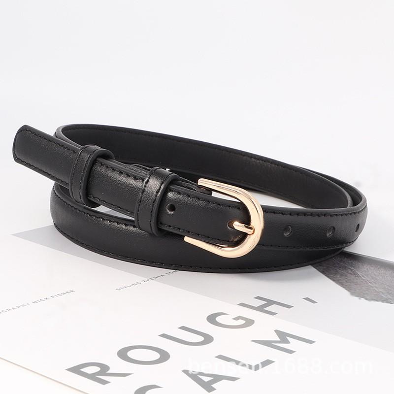 Womens Thin PU Leather Belt Dress Decoration Versatile Fashion Waistband