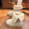 Women's Large Size Thick Sole Soft Sole Winter Warm Fur One Snow Boots Padded Lined Ankle Boots Anti-slip Hiking Sports Cotton Boots