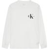 Calvin Klein Свободный крой, надпись, повседневная, удобная, с круглым вырезом, с длинным рукавом, футболка, унисекс, топы, ярко-белый, J327339-YAF
