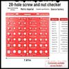 Красный нитяной чек с 28 отверстиями для трансграничных проверок: Метрические и дюймовые винты, гайки, болты