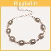 Ornate Metal Waist Chain With Simulated White Turquoise Accents For Vintageinspired Fashion Looks
