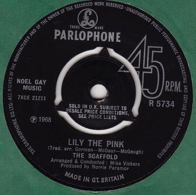 7-дюймовая пластинка SCAFFOLD - Lily The Pink R5734 Parlophone 1968 Великобритания Рок Б/У