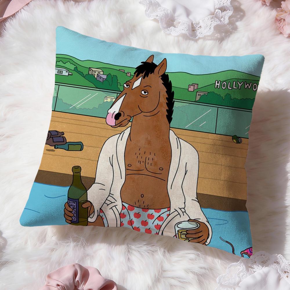 Чехол на подушку B-BoJack Horseman Премиум Комфорт Двусторонний Чехол для Подушки - Дизайн «Два в Одном» для Любой Комнаты и Салона Автомобиля