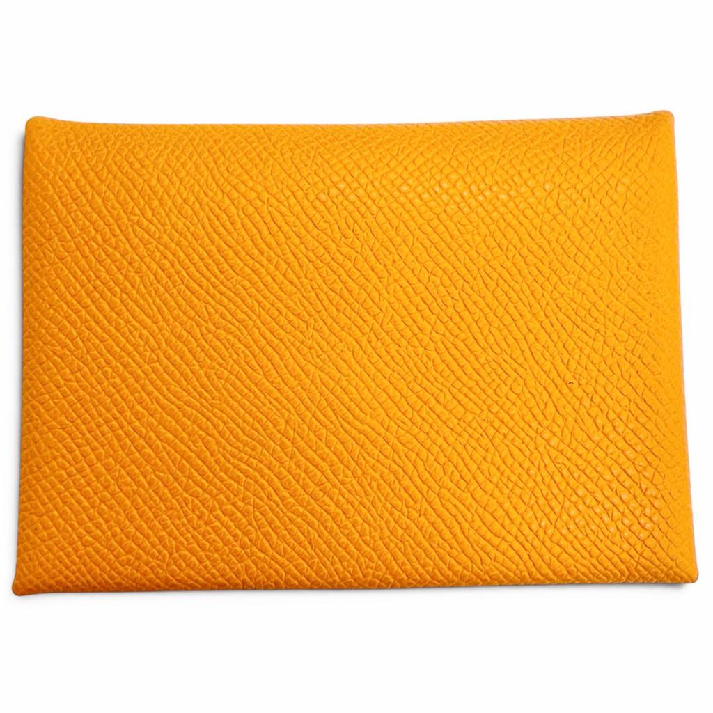 Безупречный кошелек для монет HERMES Calvi duo Серия Металлический Компактный кошелек Кожа Epsom Б/у