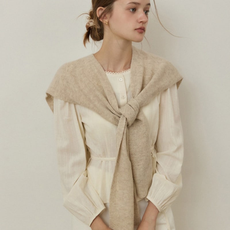 ADAUL Основной кожаный лейбл шерстяная вязаная шаль - 5 цветов