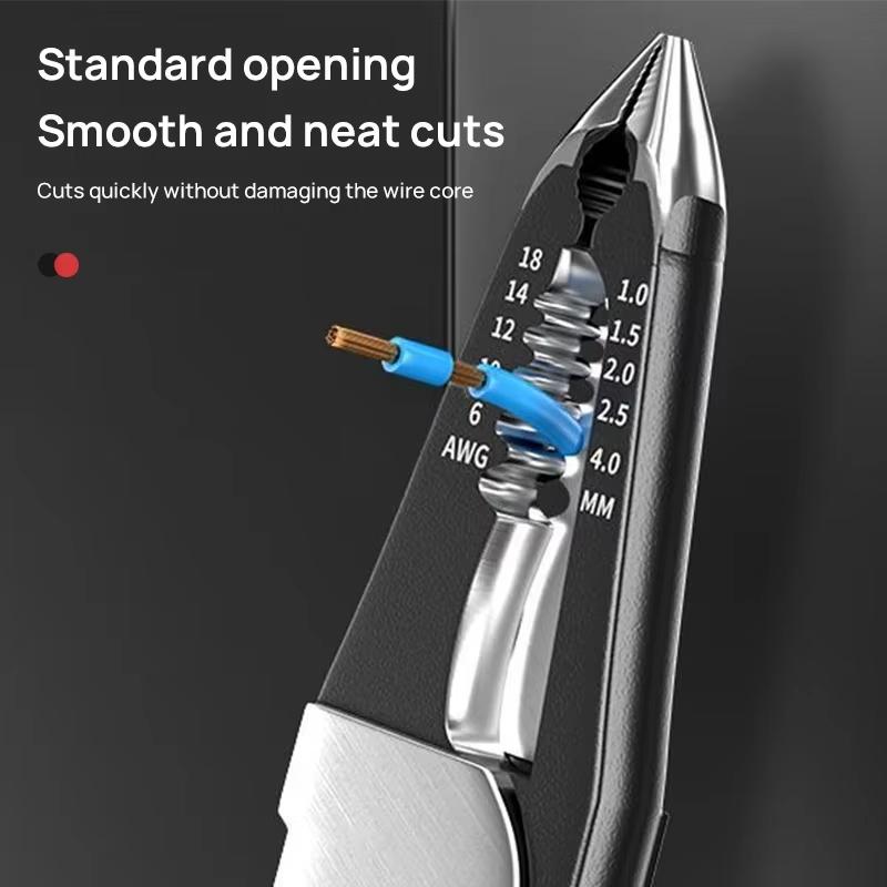 Многофункциональные ножницы для зачистки проводов 9-в-1, плоскогубцы для зачистки электрических проводов, режущие кабель, с плоскогубцами для измерения электричества