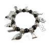 [G0333] - Silver Black 'Gypsy' Designer Bracelet