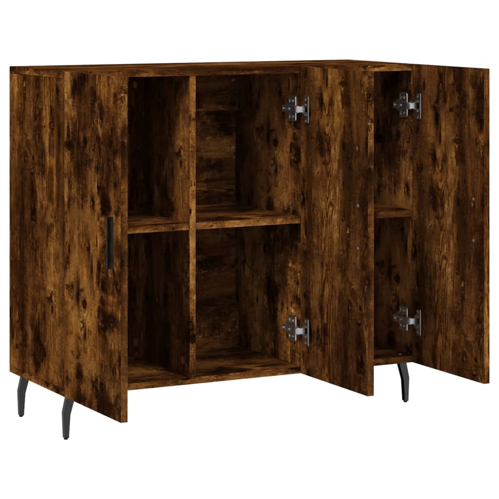 Sideboard Smoked Oak 90x34x80 cm Wood Based Material