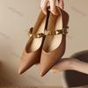 Fashion Women High Heels 2025 Summer New Fashion Buckle Strap Metal Decoration High Heels Non Slip Pointe Thin Heels Women Summer Shoes