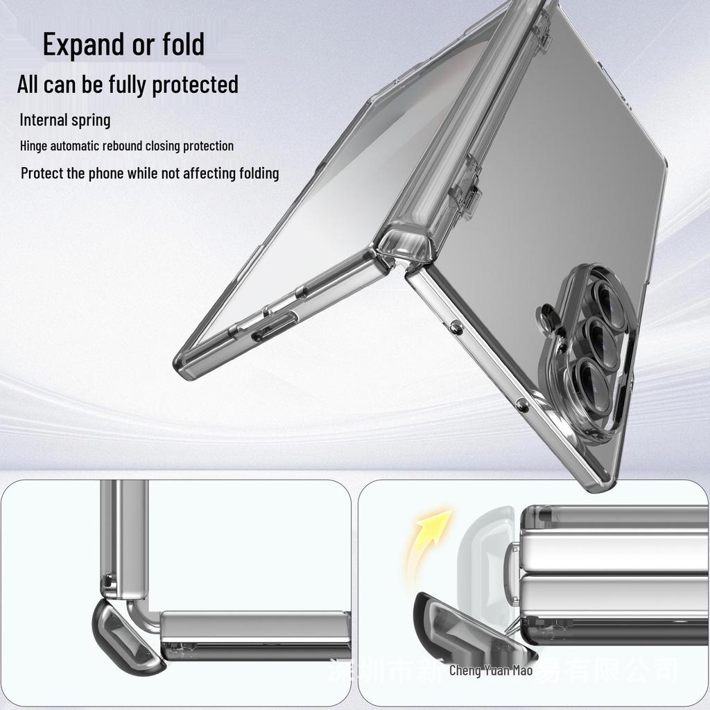 Чехол Samsung Z Fold7 с складыванием по средней оси: Прозрачное закаленное стекло, Полная защита шарнира