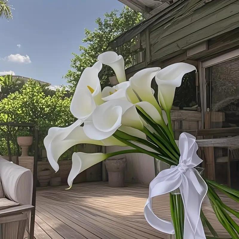 5 шт. Белый букет искусственных цветов Каллы Искусственные цветы для домашнего декора, украшения комнаты, свадебного украшения, ваза, орнамент