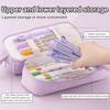 Kawaii Double-layer Pencil Case Multifunctional Stationery Box Cosmetic Bag Storage Bag Student Supplies Stationery