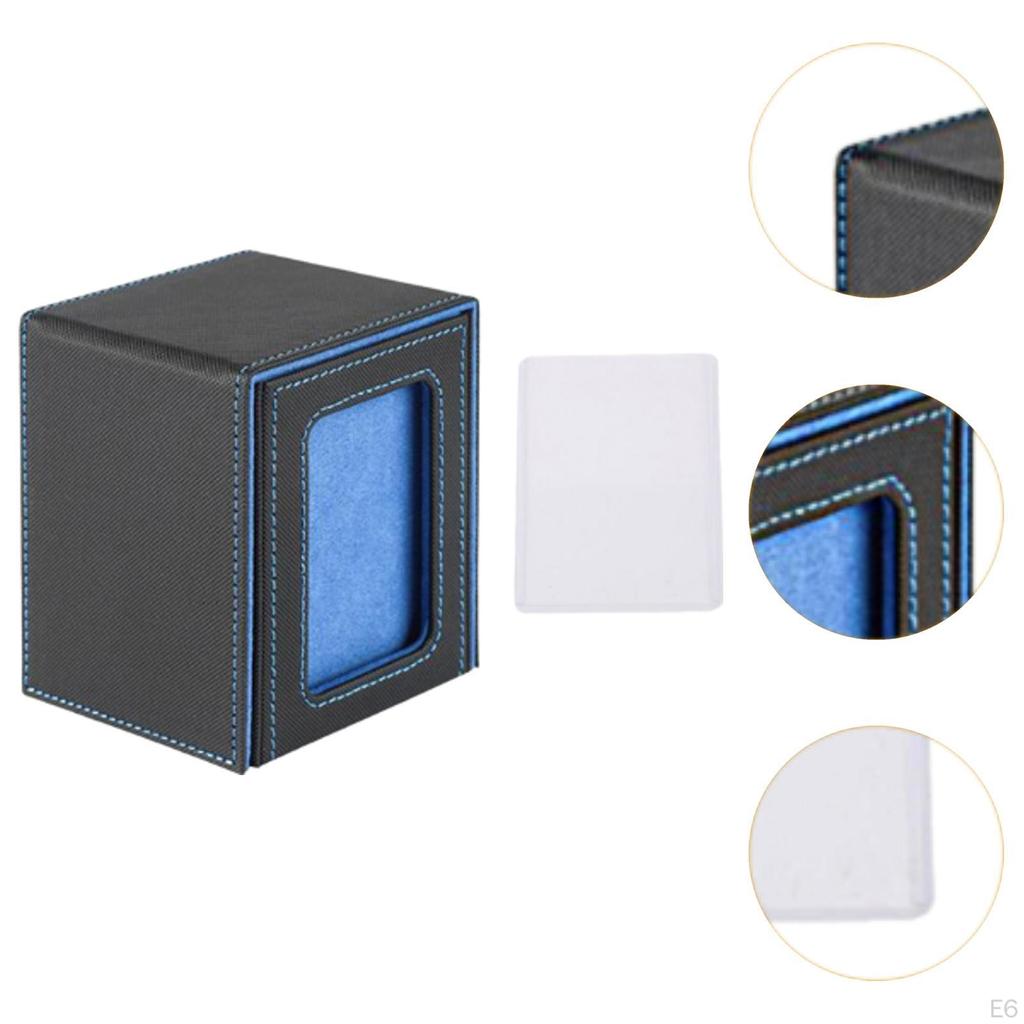 Card Deck Box Storage Leather Magnetic Closure, Display Case Album Baseball