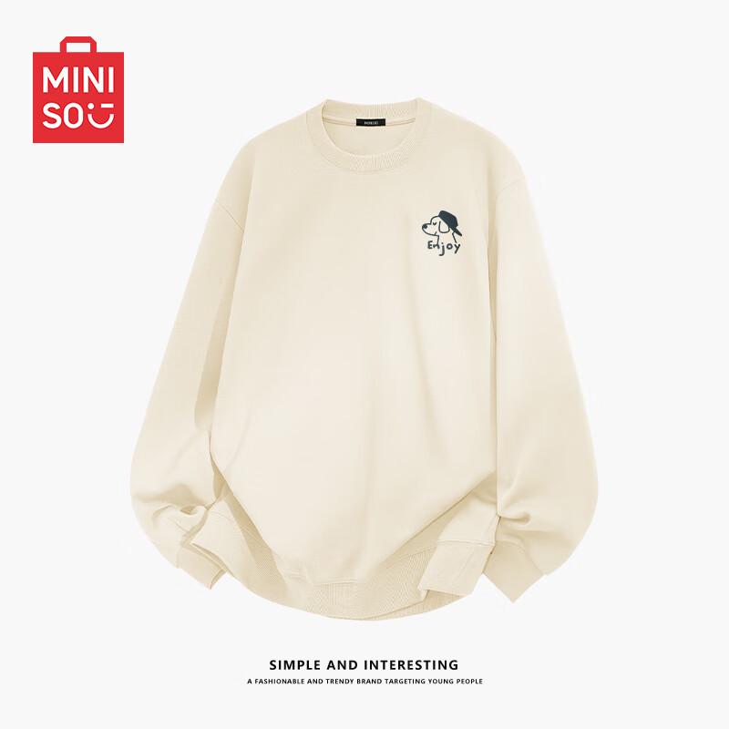 MINISO Men's Autumn Casual Round Neck Heavyweight Pullover Sweatshirt