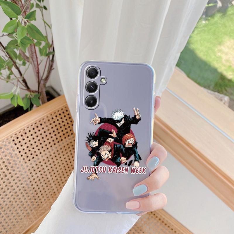 Мягкий прозрачный силиконовый чехол с рисунком аниме для Xiaomi Redmi Note 13 Poco C65 Samsung A55 M35 S24 iPhone Camera противоударный защитный бампер