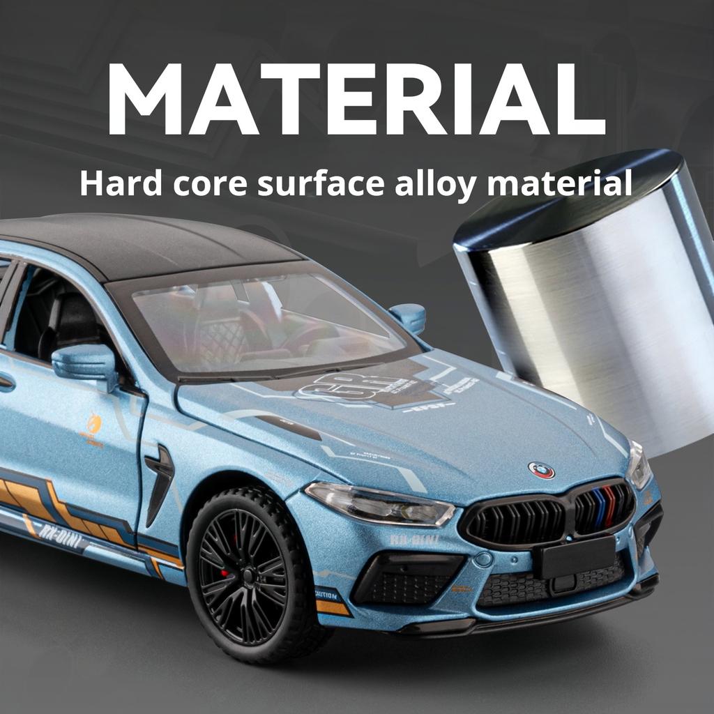 1:32 BMW M8 Exquisite Alloy Sport Car Model Simulation Racing Pull Back Toy Boys Super Car Collectible Decoration Boys Gifts