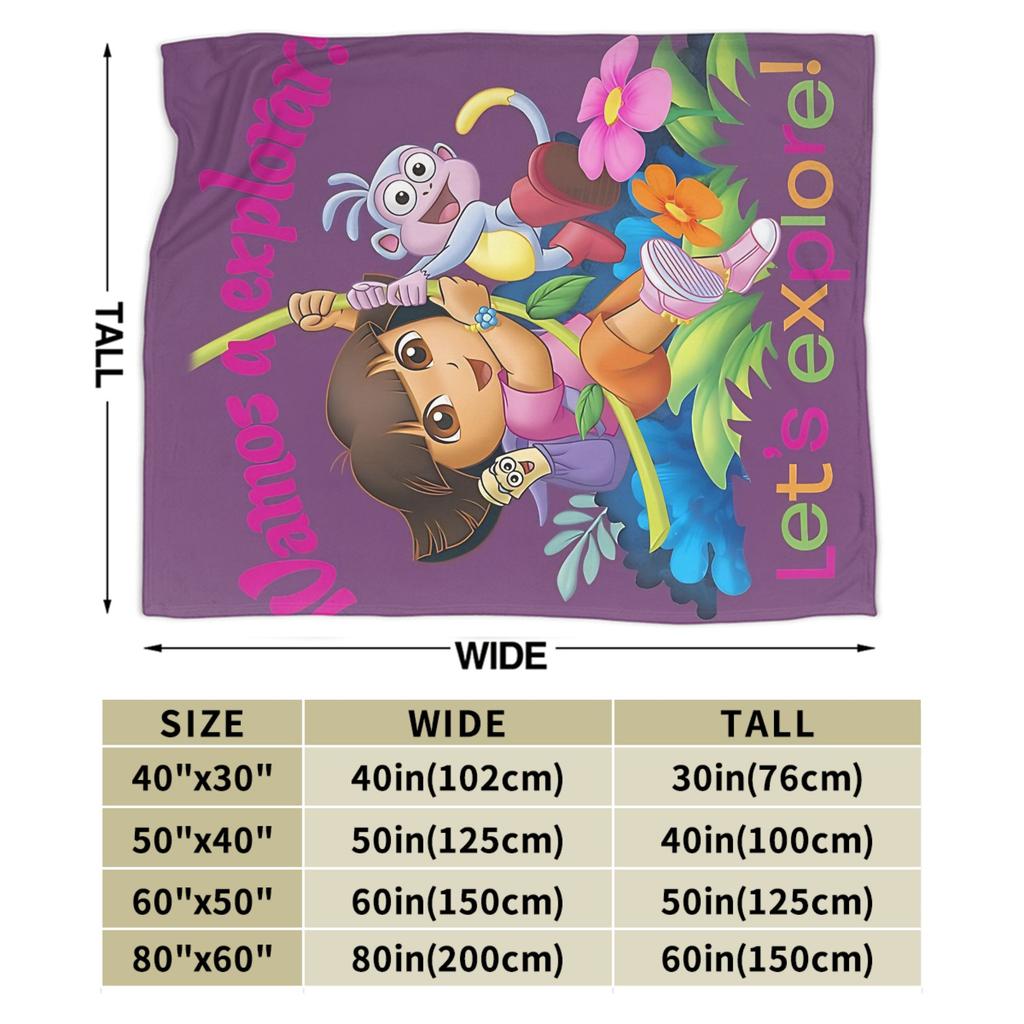 Super Warm Blanket Decorative Dora The Explorer Bedding Throws Flannel Bedspread For Couch Chair Sofa Bed Sofa Bed Cover
