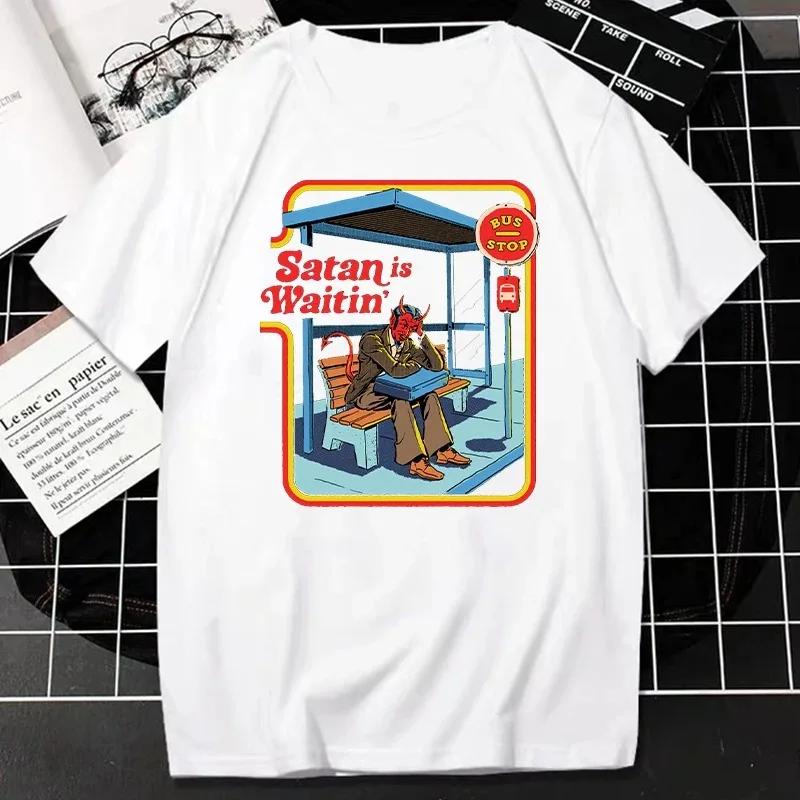 Футболка из хлопковой ткани с жутким графическим принтом унисекс и унисекс