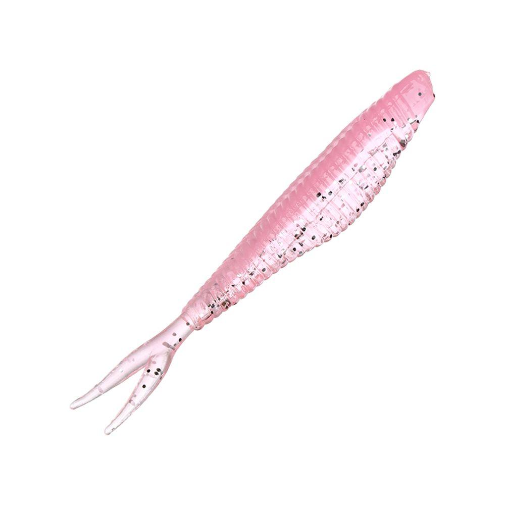 20Pcs Durable Double Color Sequins Worm Bait Forked Tail Artificial Bait Fishing Soft Bait