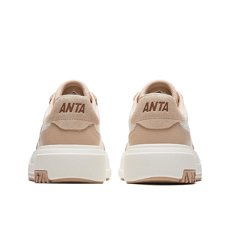 Anta Серия Life Простые Удобные Нескользящие Износостойкие Амортизирующие Кроссовки с Низким Верхом Женские Кроссовки Белый Коричневый 122448023-5