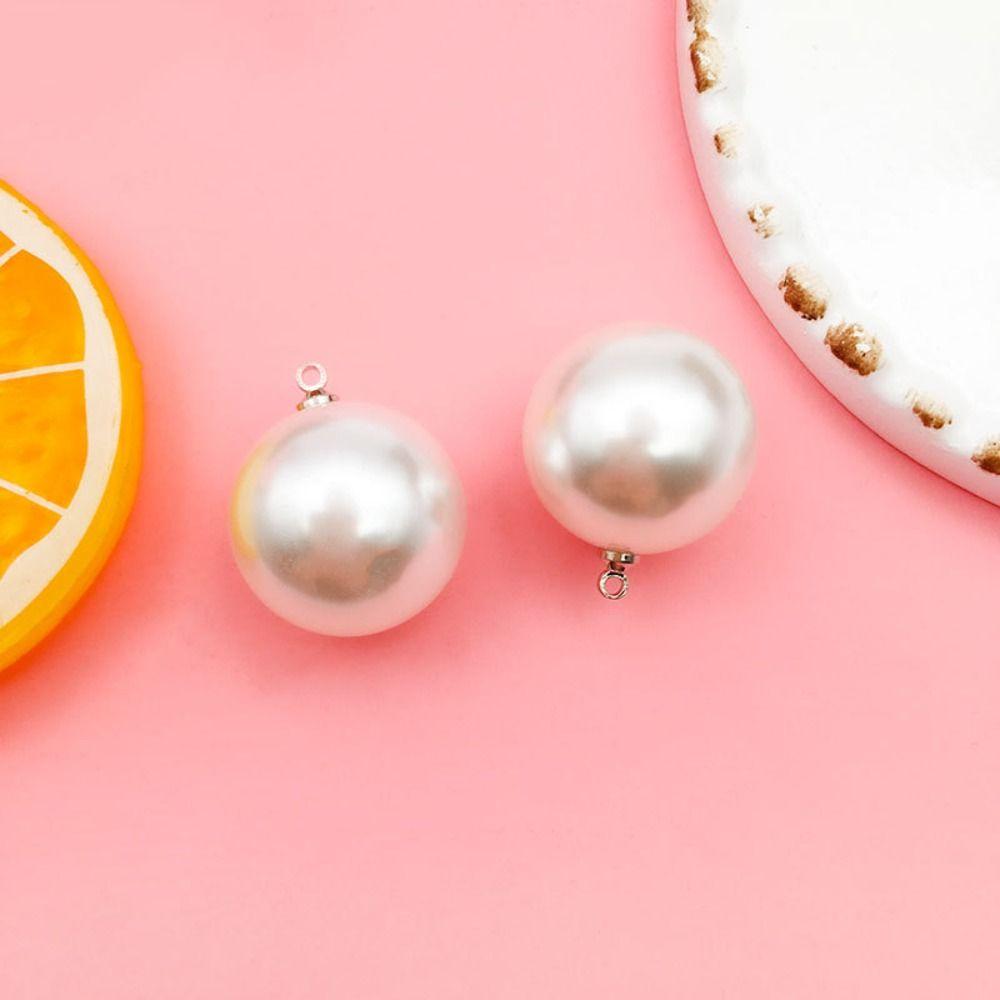 10PCS Trendy Clothes Decor Artificial Pearl Handmade Alloy Imitation Pearl ABS Silver DIY Dangle Earrings Pendant Men