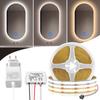 Dresssing Table Makeup Mirror LED Light Strip COB 24V CCT 2700K To 6500K Dimmable Touch Switch Bathroom Vanity Mirror Backlight