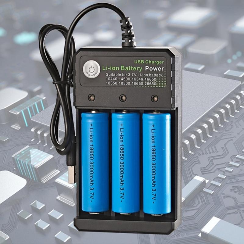 Universal 18650 Charger for 18650 18500 14500 16650 Various Lithiums Batteries, Featuring Independent Charging Slots