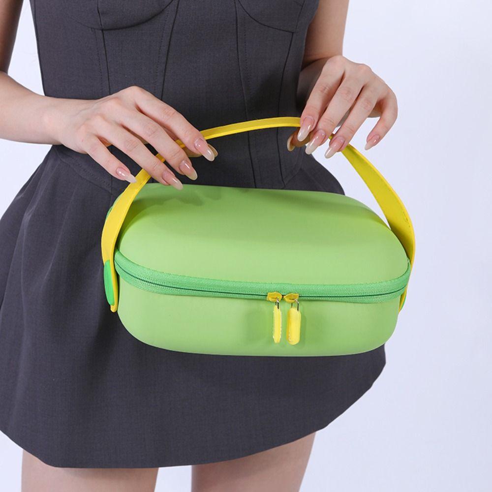 Makeup Case Waterproof PU Cosmetic Bag Candy Color Square Portable Tote Bag Space Saving Zipper Make Up Pouch Bag Women